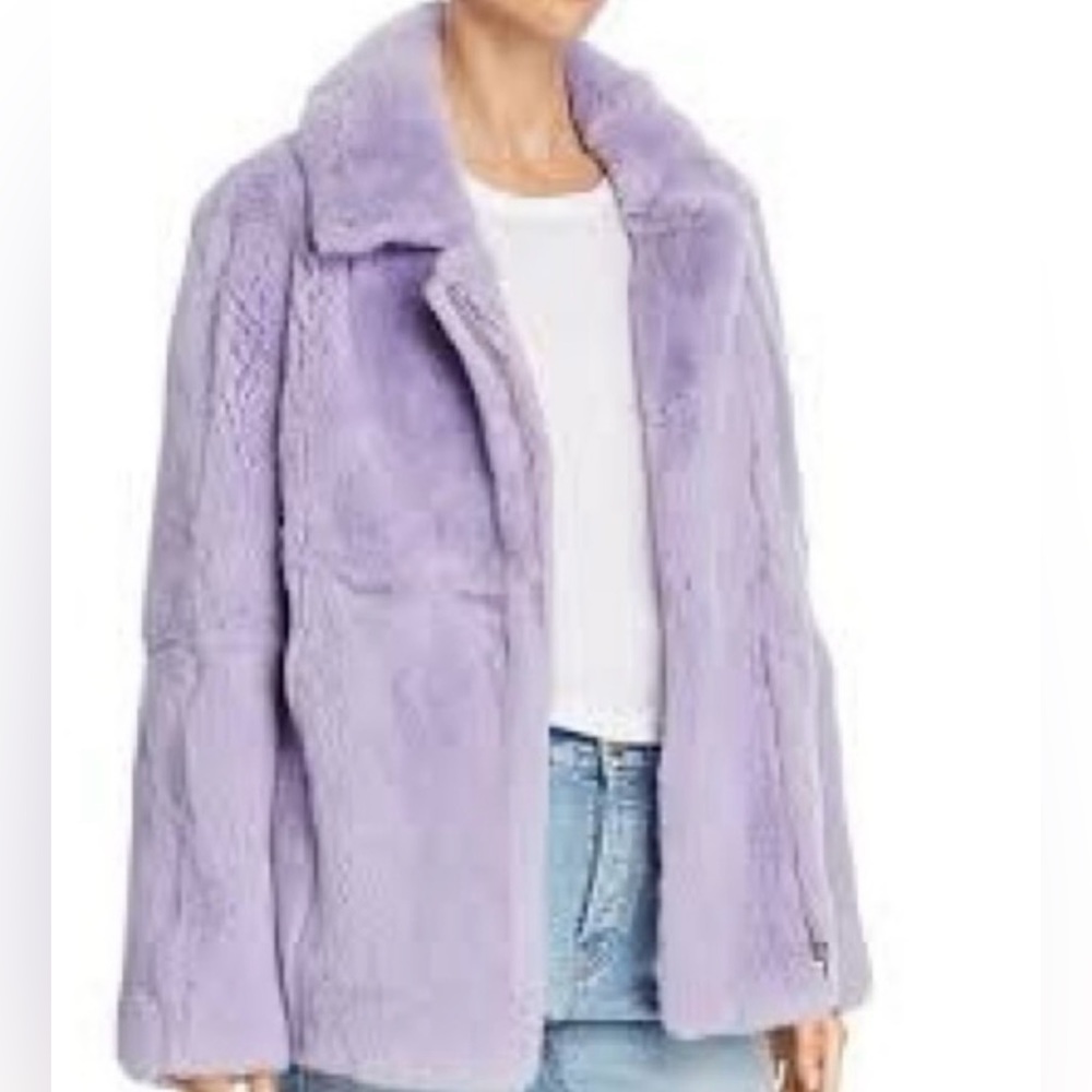 EUC Peri Luxe Rex Rabbit Fur Moto Jacket -Large